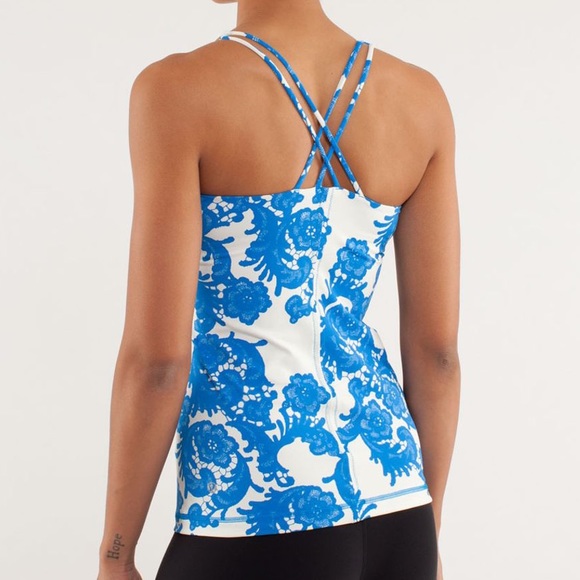 Lululemon free to be Laceoflage polar cream beaming blue tank top - Picture 2 of 8